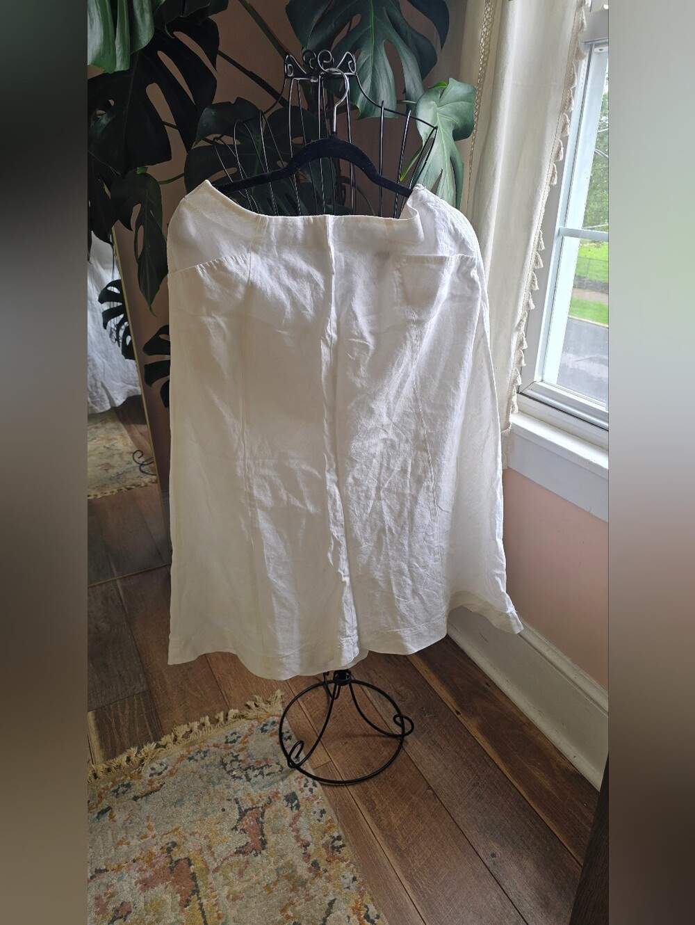 ✨ J.Jill Pure Linen Paneled Midi Skirt | White | Size M 100% Linen